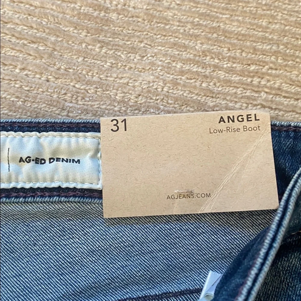 AG Adriano Goldschmied Angel Low-Rise Boot Cut Blue Denim Jeans Size 31 NWT - Picture 6 of 15